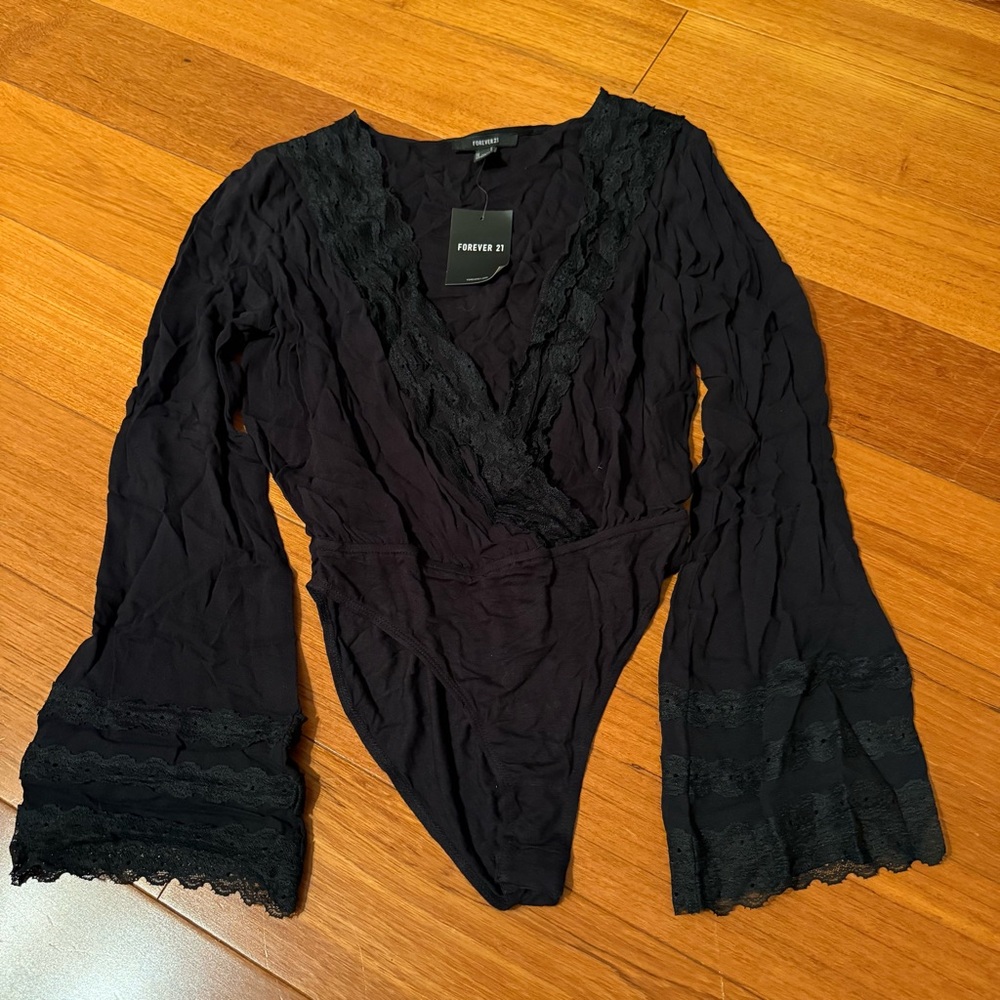 Forever 21 Black Lace Top